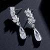 Diamond CZ Crystal Dangle Earrings, Bridesmaid Crystal Ear Studs, Wedding or Prom 14K Gold Plated Earrings - KaleaBoutique.com