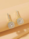 Diamond CZ Square Dangle Earrings, Wedding Crystal Studded Earrings, Minimalist 14K Gold Plated Ear Studs - KaleaBoutique.com