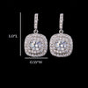 Diamond CZ Square Dangle Earrings, Wedding Crystal Studded Earrings, Minimalist 14K Gold Plated Ear Studs - KaleaBoutique.com