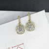 Diamond CZ Square Dangle Earrings, Wedding Crystal Studded Earrings, Minimalist 14K Gold Plated Ear Studs - KaleaBoutique.com
