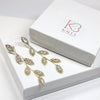 Diamond CZ Crystal Leaf Studs, Wedding Dangle Leaf Earrings, Bridal or Bridesmaids 14K Gold Plated Earrings - KaleaBoutique.com