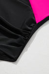 KaleaBoutique Beautiful Eye-Catching Crossover Colorblock Cutout One Piece Swimsuit - KaleaBoutique.com