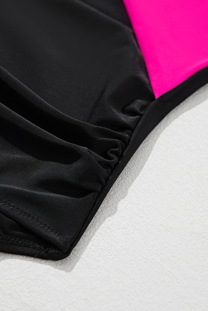 KaleaBoutique Beautiful Eye-Catching Crossover Colorblock Cutout One Piece Swimsuit - KaleaBoutique.com