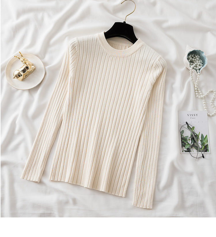 Women's Ribbed Crewneck Long-Sleeve Pullover Sweater - KaleaBoutique.com