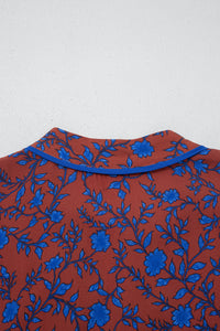 KaleaBoutique Comfortable 3/4 Puff Sleeve Tiered Loose Floral Dress - KaleaBoutique.com