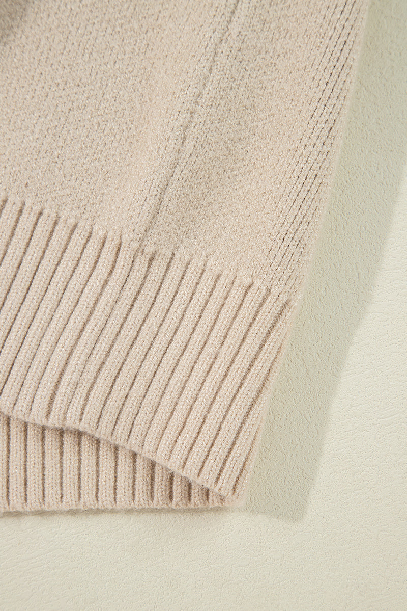 KaleaBoutique Plaid Pattern Knitted Drop Shoulder Sweater - KaleaBoutique.com