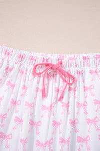 KaleaBoutique Stylish Bow Print Long Sleeve Shirt and Pants Soft Pajama Set - KaleaBoutique.com