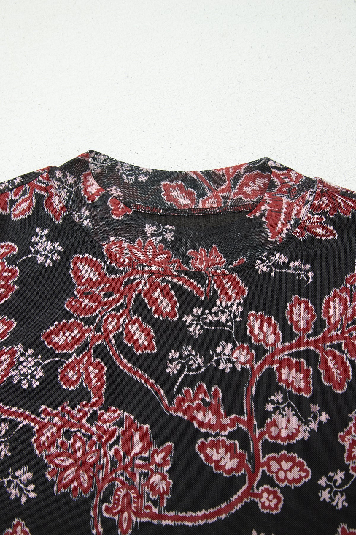 KaleaBoutique Stylish Retro Floral Print Long Sleeve Casual Mesh Dress - KaleaBoutique.com