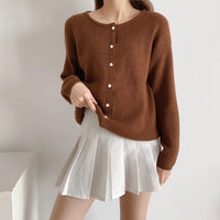 Women's Round-Neck Button-Front Cardigan - KaleaBoutique.com