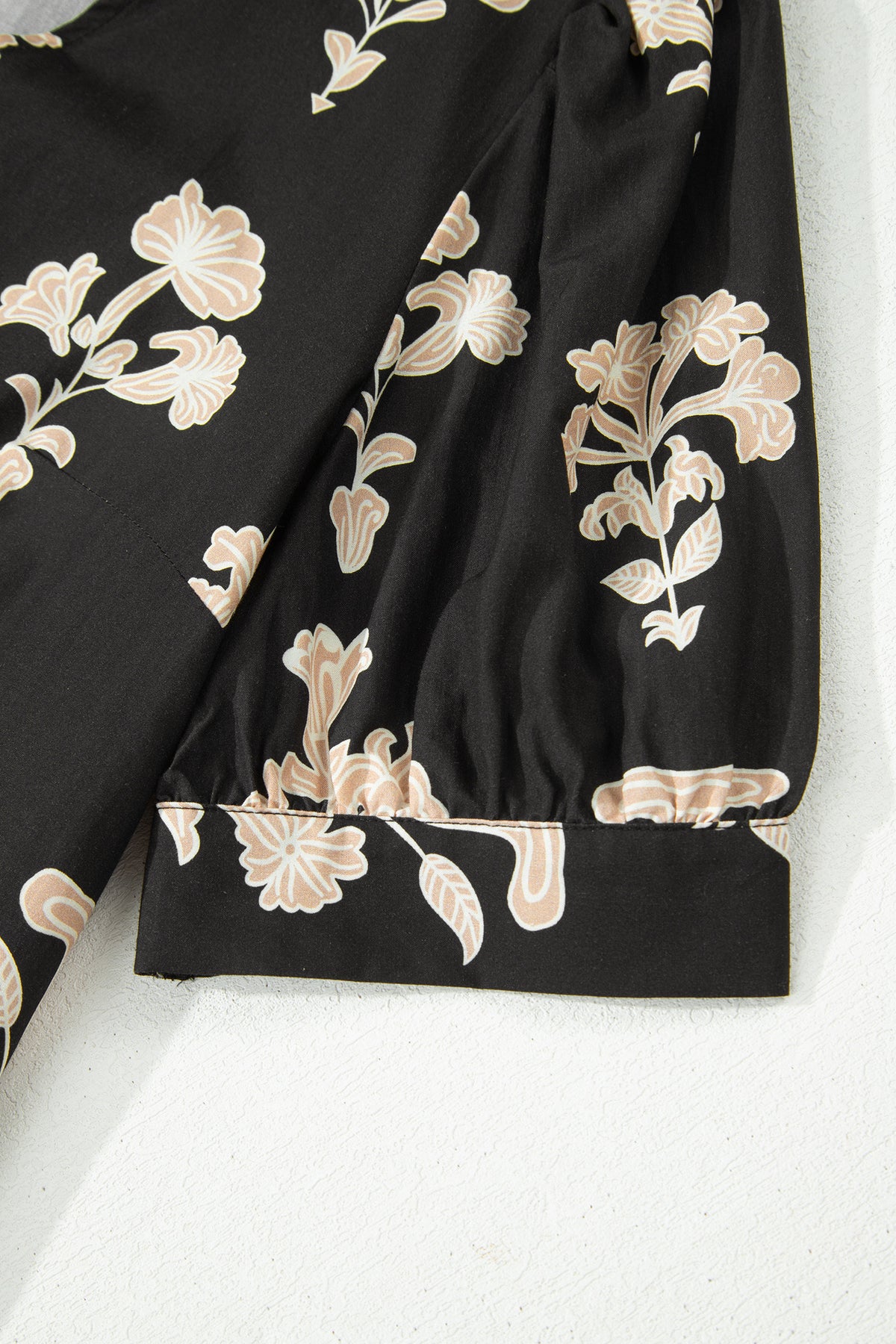 KaleaBoutique Comfortable Frilled V Neck Puff Short Sleeve Floral Mini Dress - KaleaBoutique.com