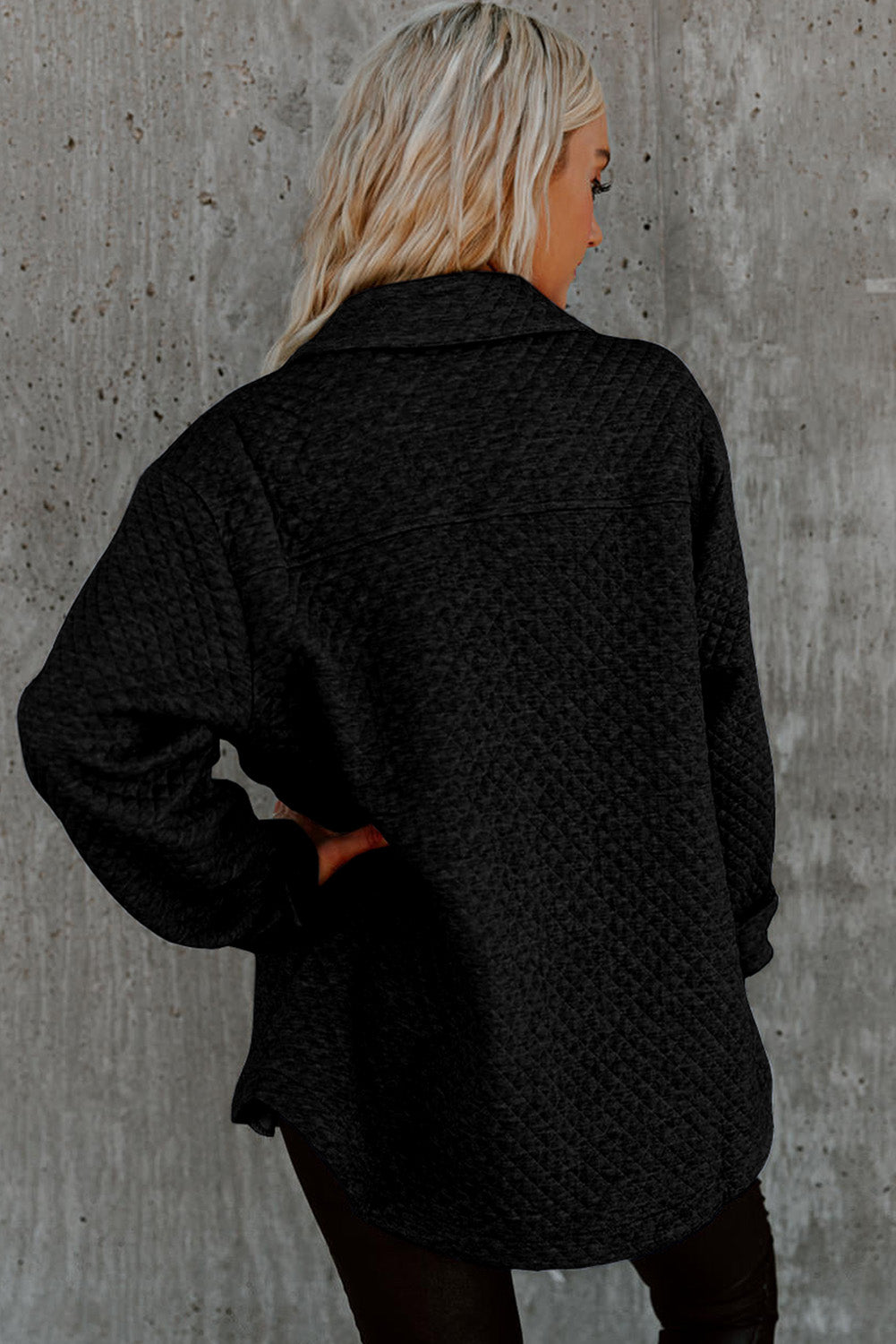 Retro Quilted Flap Pocket Button Shacket - KaleaBoutique.com
