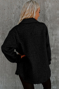 Retro Quilted Flap Pocket Button Shacket - KaleaBoutique.com