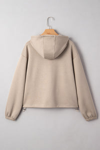 Contrast Bow Embroidered Zip Up Jacket Hoodie - KaleaBoutique.com