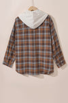 KaleaBoutique Plus Size Plaid Contrast Button Up Hooded Jacket - KaleaBoutique.com