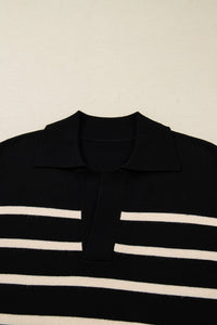 KaleaBoutique Stylish Polo Collar Puff Sleeve Sweater Mini Dress - KaleaBoutique.com