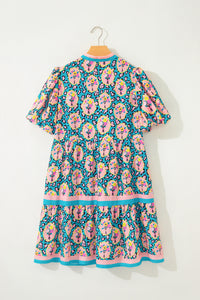 KaleaBoutique Classic Stylish Leopard Floral Short Dress - KaleaBoutique.com