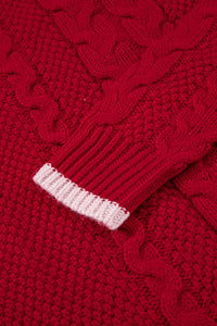 KaleaBoutique Comfortable Color Contrast Edge Cable Knit Buttoned Cardigan - KaleaBoutique.com