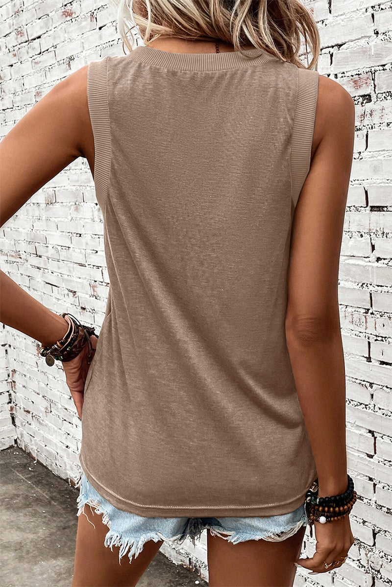 KaleaBoutique Comfortable Ribbed V Neck Tank - KaleaBoutique.com