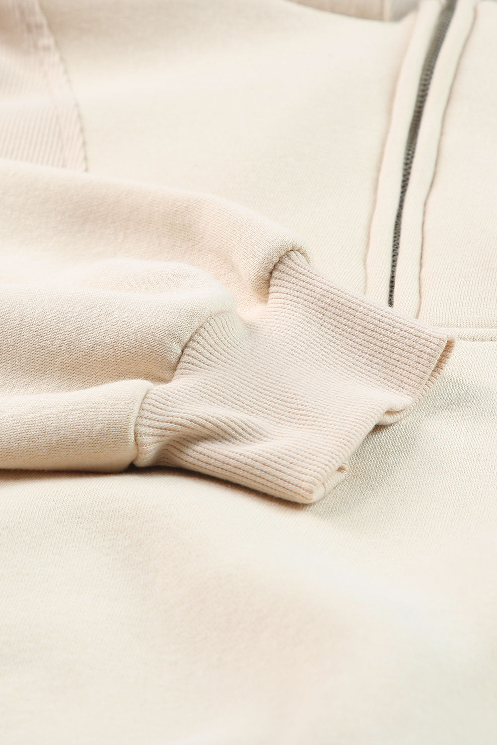 KaleaBoutique Stylish Half Zip Stand Collar Exposed Seam Solid Color Casual Sweatshirt - KaleaBoutique.com
