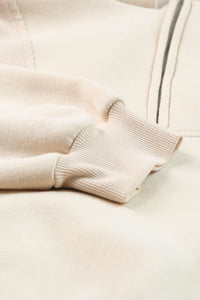 KaleaBoutique Stylish Half Zip Stand Collar Exposed Seam Solid Color Casual Sweatshirt - KaleaBoutique.com