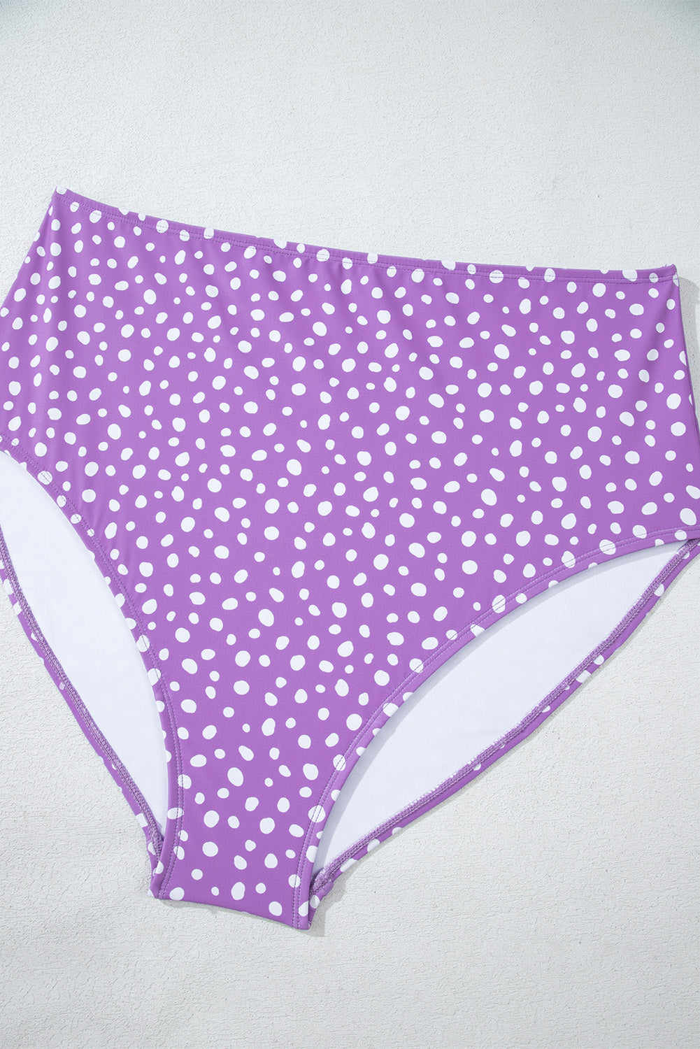 Plus Size Polka Dot Print Ruffled Knotted V Neck Tankini Set - KaleaBoutique.com