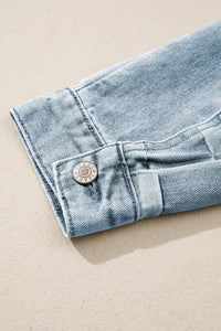 Denim Checkered Pattern Patchwork Womens Casual Jacket - KaleaBoutique.com