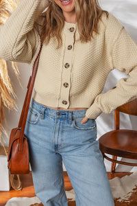 KaleaBoutique Comfortable Button Front Cropped Cardigan Sweater - KaleaBoutique.com
