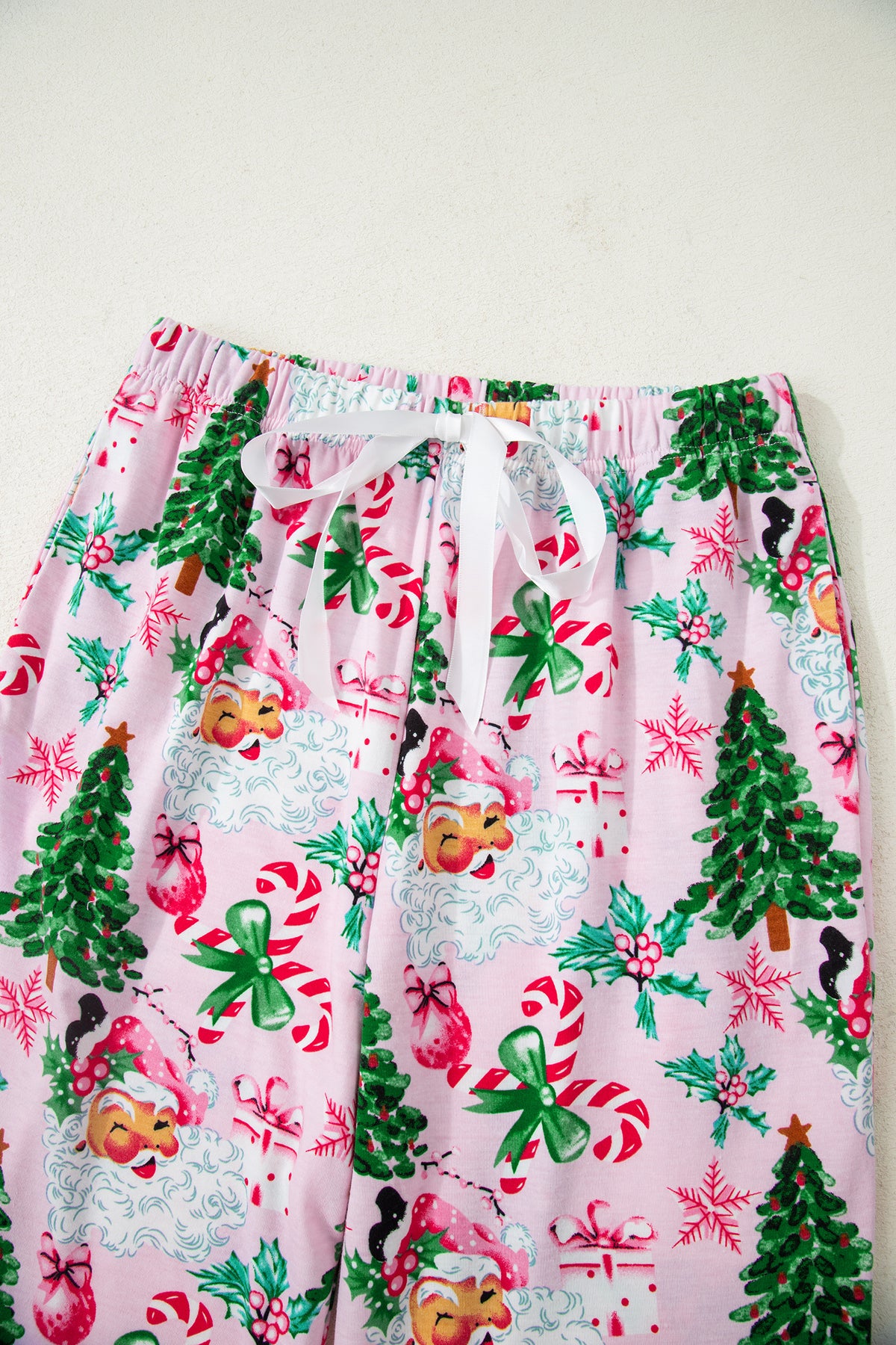 KaleaBoutique Comfortable Christmas Pattern Button V Neck Pullover Drawstring Pants 2pcs Lounge Set - KaleaBoutique.com