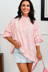 Camo Mock Neck Baggy Sweatshirt - KaleaBoutique.com