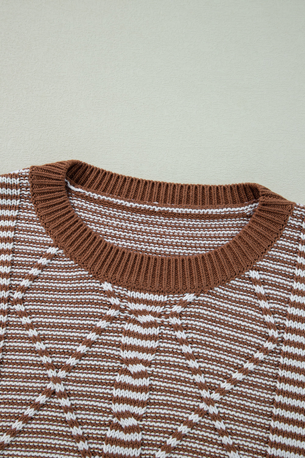 KaleaBoutique Geometric Textured Drop Shoulder Sweater - KaleaBoutique.com