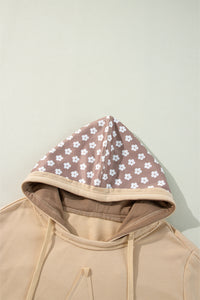 KaleaBoutique Stylish Floral Patchwork Star Pattern Drawstring Hoodie - KaleaBoutique.com
