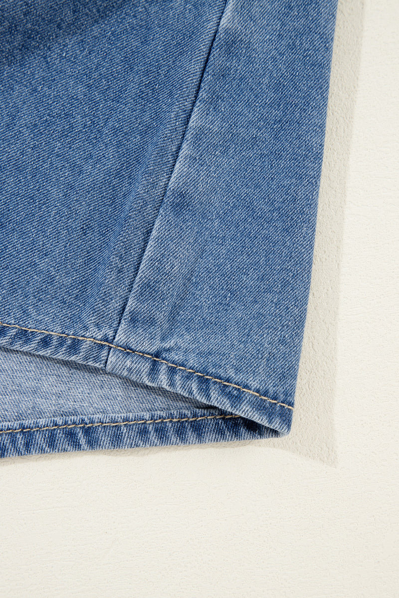 KaleaBoutique Flap Pockets Slim Buttoned Denim Shirt - KaleaBoutique.com
