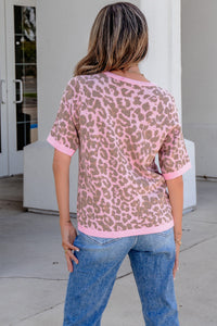 KaleaBoutique Comfortable Leopard Button Down Short Sleeve Sweater Cardigan - KaleaBoutique.com