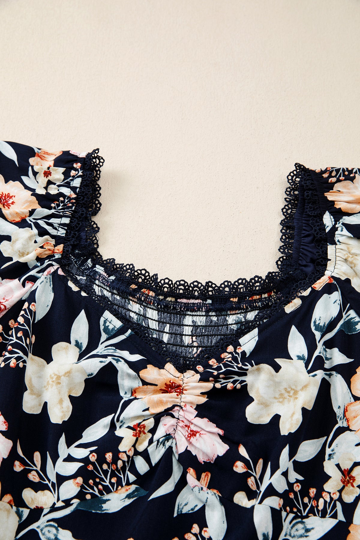 KaleaBoutique Comfortable Short Sleeve Smocked Detail High Waist Floral Maxi Dress - KaleaBoutique.com