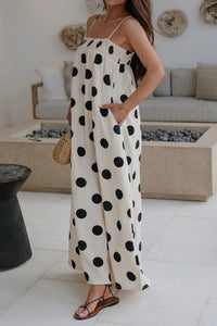 KaleaBoutique Stylish Polka Dot Spaghetti Straps Maxi Dress - KaleaBoutique.com