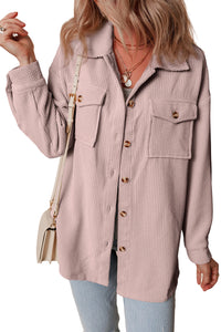 Corduroy Flap Pocket Button Up Shacket - KaleaBoutique.com