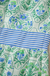 KaleaBoutique Stylish Geometric Floral Print Striped Patchwork Detail Sleeveless Dress（Runs Small ） - KaleaBoutique.com