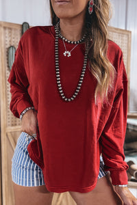 KaleaBoutique Stylish Ribbed Detail Drop Shoulder Cutout Back Sweatshirt - KaleaBoutique.com