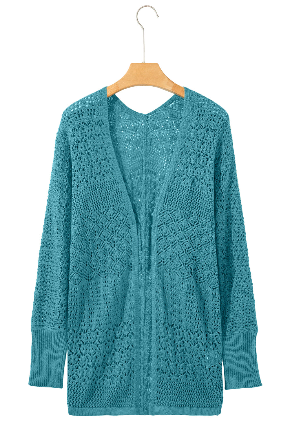 KaleaBoutique Stylish Mix Pattern Hollowed Knit Open Front Cardigan - KaleaBoutique.com
