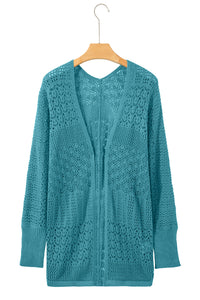 KaleaBoutique Stylish Mix Pattern Hollowed Knit Open Front Cardigan - KaleaBoutique.com