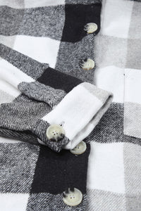Plus Size Checkered Button-Up Shacket - KaleaBoutique.com