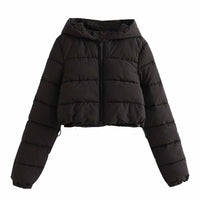 Women’s Short Hooded Loose-Fit Puffer Jacket - KaleaBoutique.com