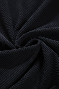KaleaBoutique Black Hooded Drawstring Pockets Corduroy Shacket - KaleaBoutique.com
