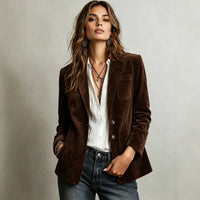 KaleaBoutique Women's Suede-Look Longline Blazer - KaleaBoutique.com
