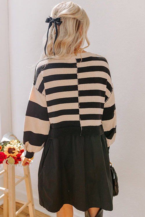 KaleaBoutique Stylish Two in One Knitted Top High Waist Splicing Hem Sweater Dress - KaleaBoutique.com