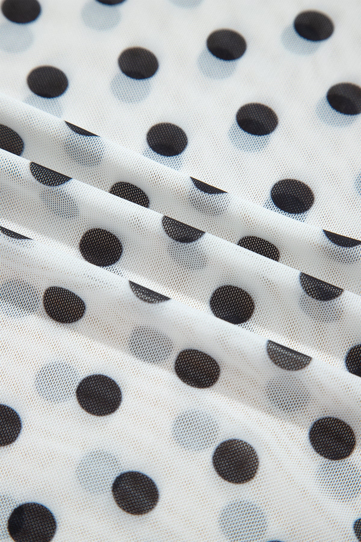 KaleaBoutique Stylish Polka Dot Sheer Mesh Long Sleeve Round Neck Shift Top - KaleaBoutique.com