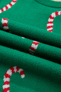 Christmas Candy Cane Holiday Drop Shoulder Sweater - KaleaBoutique.com