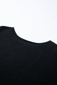 KaleaBoutique Stylish Asymmetric Neck Batwing Sleeve Shift Mini Sweater Dress - KaleaBoutique.com