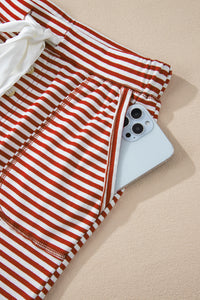 KaleaBoutique Stylish Buttoned V Neck Top and Knotted Waist Pants Lounge Set - KaleaBoutique.com