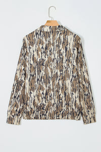 KaleaBoutique Comfortable Camouflage Zipper Collar Front Pocket Pullover Sweatshirt - KaleaBoutique.com